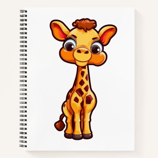 Cartoon giraffe-illustratie notitieboek (Voorkant)
