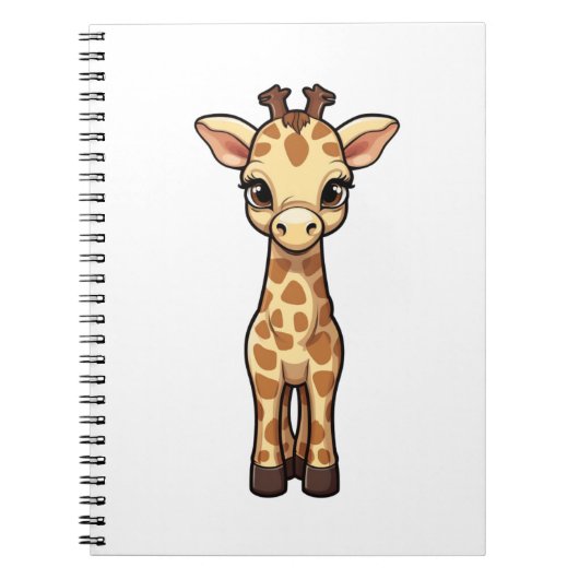 Cartoon giraffe-illustratie notitieboek (Voorkant)