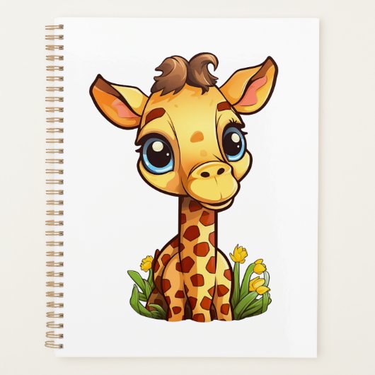 Cartoon giraffe-illustratie planner (Voorkant)