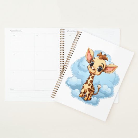 Cartoon giraffe-illustratie planner (Display)