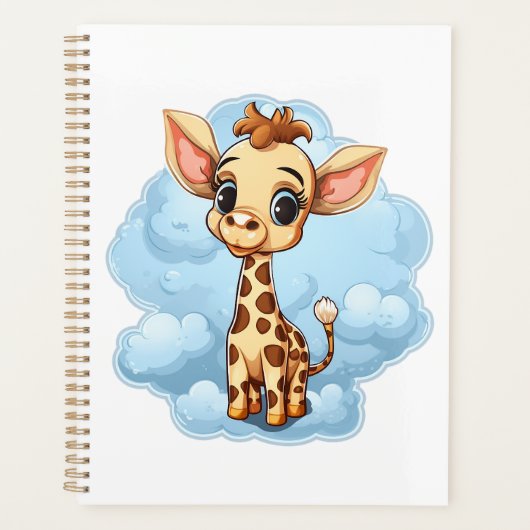 Cartoon giraffe-illustratie planner (Voorkant)