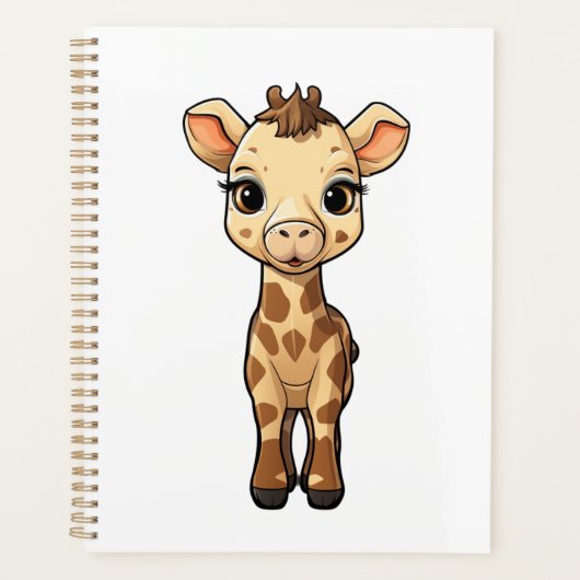 Cartoon giraffe-illustratie planner (Voorkant)