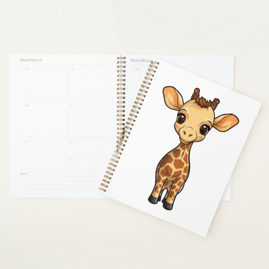 Cartoon giraffe-illustratie planner (Display)