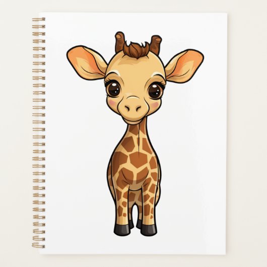 Cartoon giraffe-illustratie planner (Voorkant)