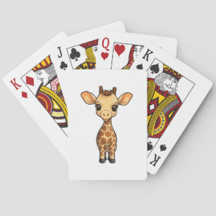 Cartoon giraffe-illustratie pokerkaarten