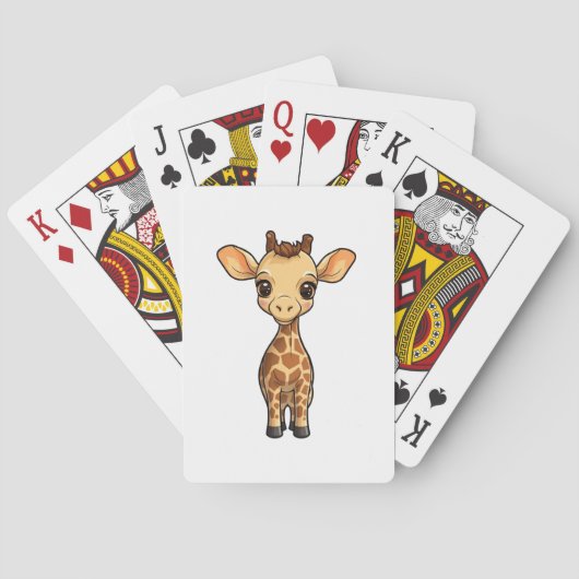 Cartoon giraffe-illustratie pokerkaarten (Achterkant)