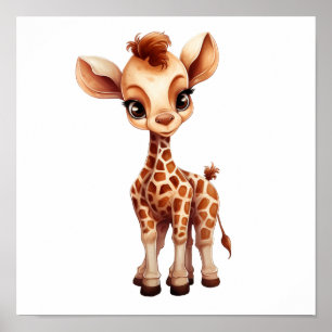 Cartoon giraffe-illustratie poster