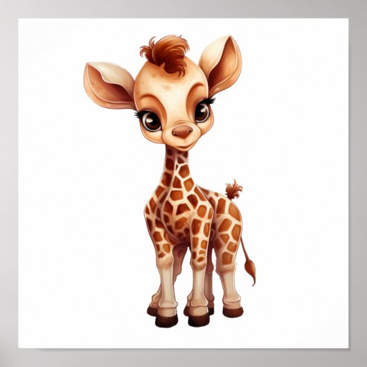 Cartoon giraffe-illustratie poster (Voorkant)