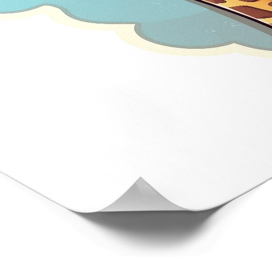 Cartoon giraffe-illustratie poster (Hoek)