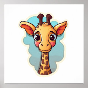 Cartoon giraffe-illustratie poster
