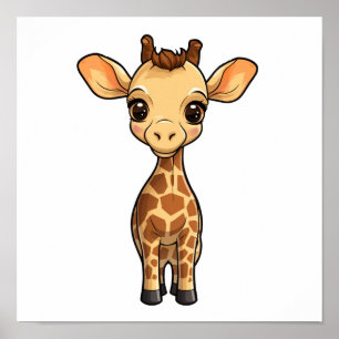 Cartoon giraffe-illustratie poster
