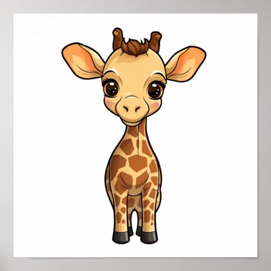 Cartoon giraffe-illustratie poster (Voorkant)