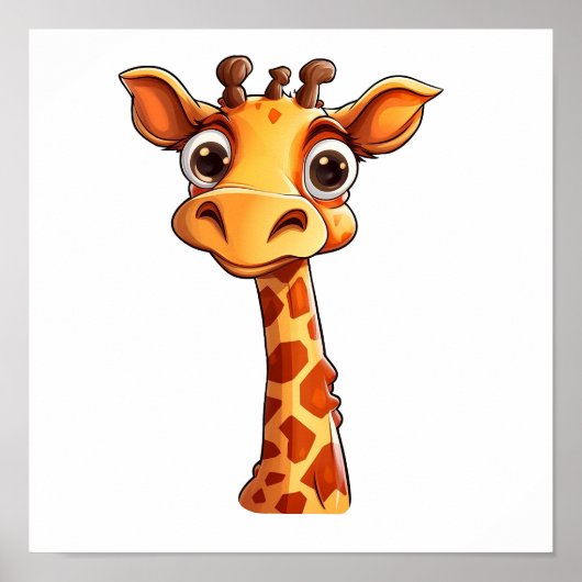 Cartoon giraffe-illustratie poster (Voorkant)