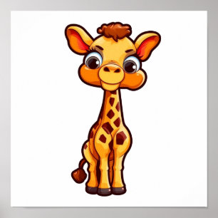 Cartoon giraffe-illustratie poster