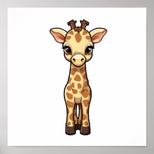 Cartoon giraffe-illustratie poster