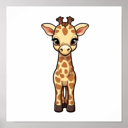 Cartoon giraffe-illustratie poster (Voorkant)