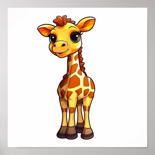 Cartoon giraffe-illustratie poster (Voorkant)