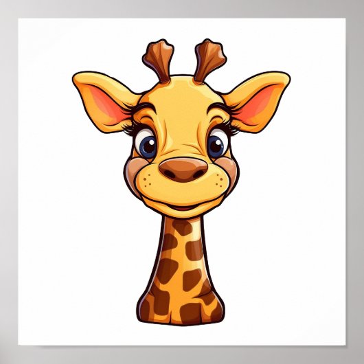 Cartoon giraffe-illustratie poster (Voorkant)