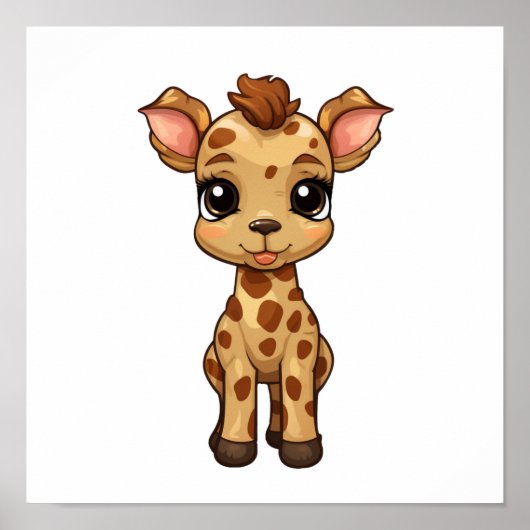 Cartoon giraffe-illustratie poster (Voorkant)