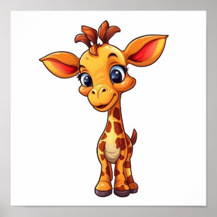 Cartoon giraffe-illustratie poster
