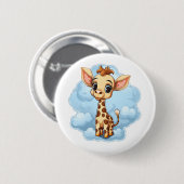 Cartoon giraffe-illustratie ronde button 5,7 cm (Voorkant /achterkant)