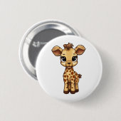 Cartoon giraffe-illustratie ronde button 5,7 cm (Voorkant /achterkant)