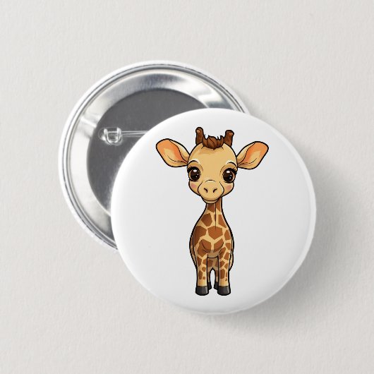 Cartoon giraffe-illustratie ronde button 5,7 cm (Voorkant /achterkant)