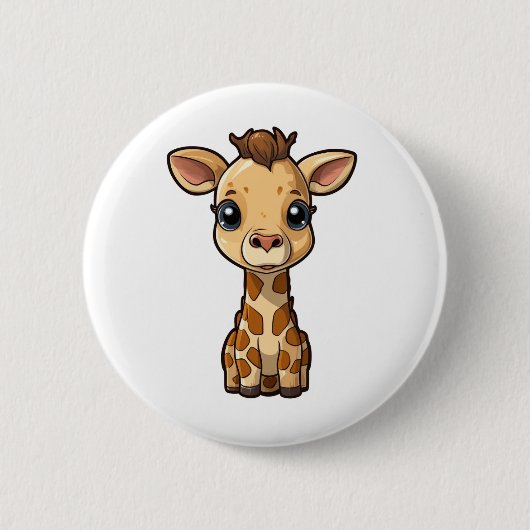 Cartoon giraffe illustratie ronde button 5,7 cm (Voorkant)
