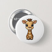 Cartoon giraffe illustratie ronde button 5,7 cm (Voorkant /achterkant)