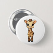 Cartoon giraffe-illustratie ronde button 5,7 cm (Voorkant /achterkant)