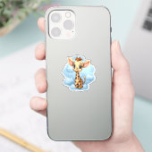 Cartoon giraffe-illustratie sticker (Telefoon)