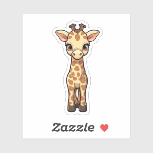 Cartoon giraffe-illustratie sticker (Vel)