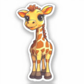 Cartoon giraffe-illustratie sticker (Voorkant)