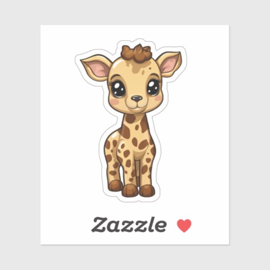 Cartoon giraffe-illustratie sticker (Vel)