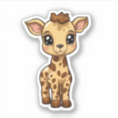 Cartoon giraffe-illustratie sticker (Voorkant)