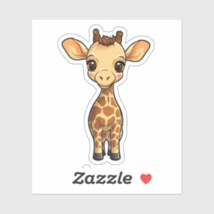 Cartoon giraffe-illustratie sticker