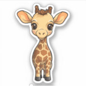 Cartoon giraffe-illustratie sticker (Voorkant)