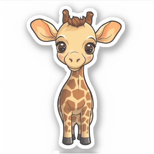 Cartoon giraffe-illustratie sticker (Voorkant)