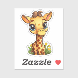 Cartoon giraffe-illustratie sticker