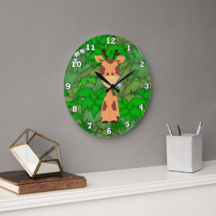 Cartoon Giraffe kinder klok