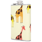 Cartoon Giraffe: Kleurrijk  Patroon. Heupfles (Links)