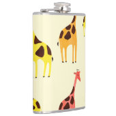 Cartoon Giraffe: Kleurrijk  Patroon. Heupfles (Rechts)