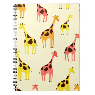 Cartoon Giraffe: Kleurrijk Patroon. Notitieboek