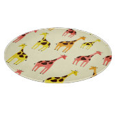 Cartoon Giraffe: Kleurrijk  Patroon. Snijplank (Hoek)