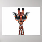 Cartoon Giraffe met zonnebril Poster (Voorkant)