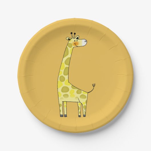 cartoon giraffe papieren bordje (Voorkant)