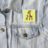 Cartoon Giraffe Print Button (In situ)