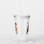 Cartoon giraffe & rhino playing basketball acryl drinkbeker (Links)