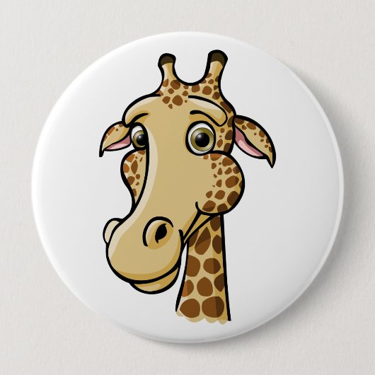 Cartoon Giraffe Ronde Button 4,0 Cm (Voorkant)