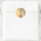 Cartoon Giraffe Ronde Sticker (Tas)